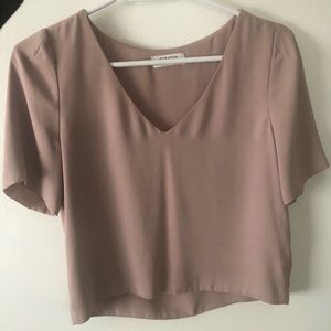 Aritzia short sleeve blouse XS Wilfred nude/pink